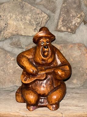 Classic 70s Disney Big Al Country Bear Jamboree Brown Ceramic Piggy Bank